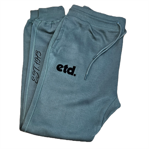 Army Green Joggers with Black Velvet Logo - ETD Essentials