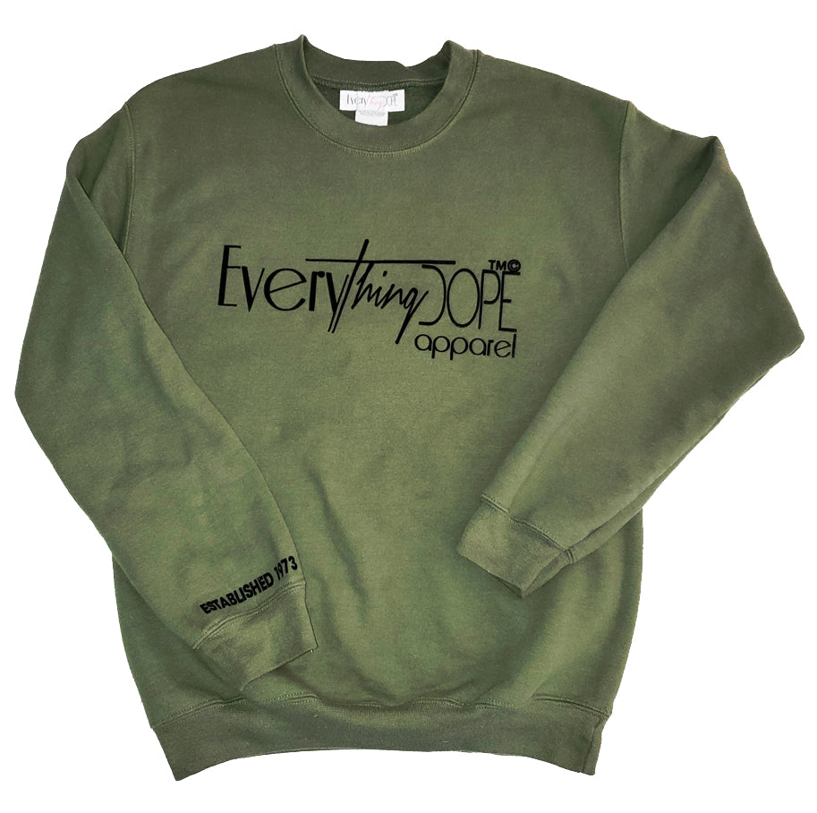 ETD Original Script Crewneck - Victory Olive