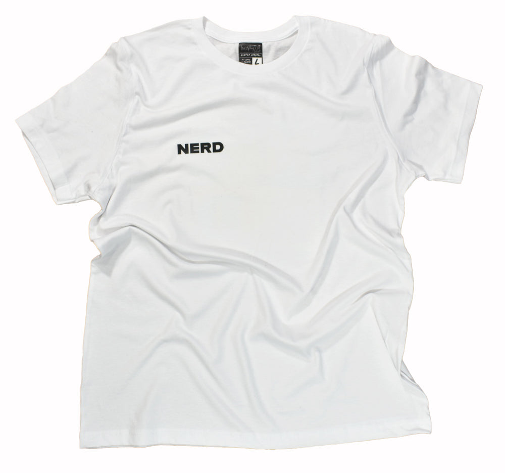 NERD Color Block Tee in white with NERD front graphic