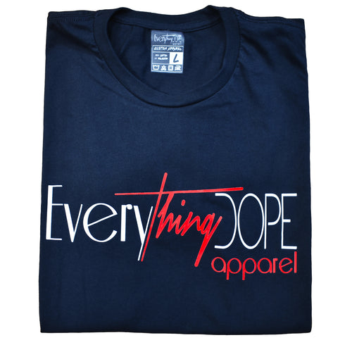 Essential Script Tee - Midnight Flame detail
