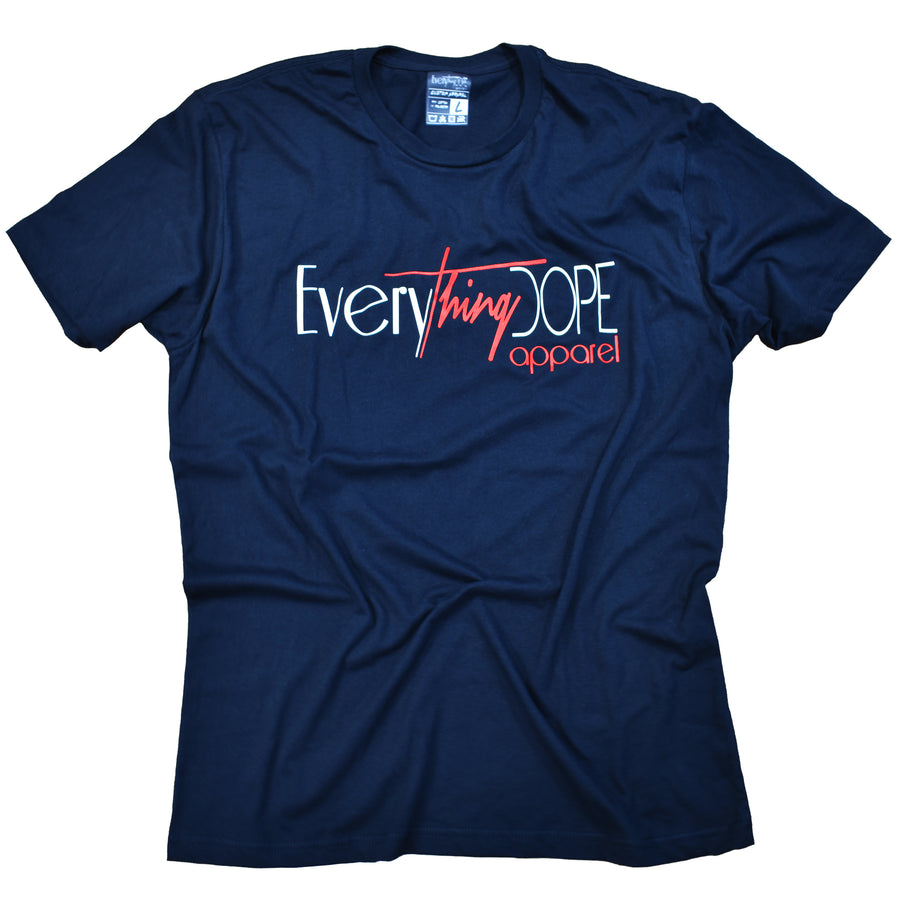Essential Script Tee - Midnight Flame